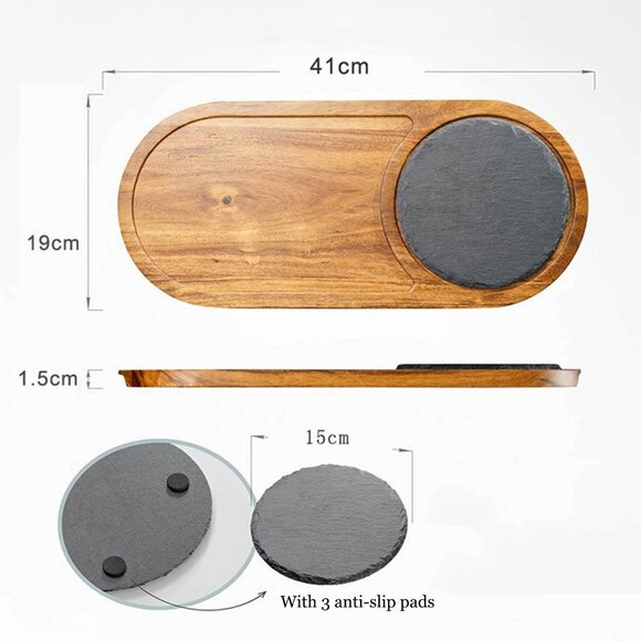 Osttybrand Steak Board | Wood & Slate Serving Plate | NIB - Picture 2 of 4